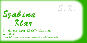 szabina klar business card